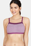Zivame Wonder Stripe Double Layered Non Wired Full Coverage Cami Bra - Purple Passion — thumbnail 1
